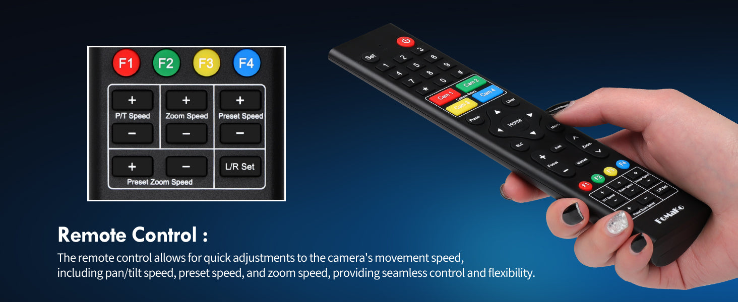 "FoMaKo 4K PTZ Camera – 20X Zoom, AI Auto-Tracking, HDMI, PoE (3pcs) for Church & Education"