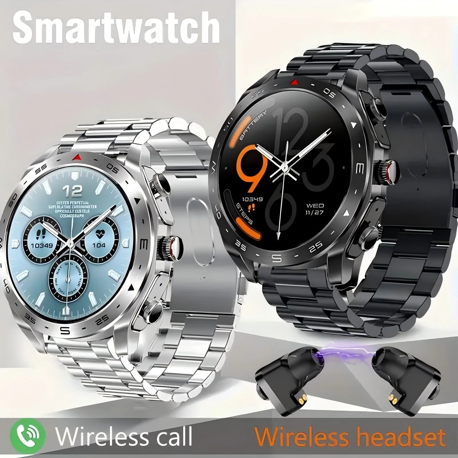 2025 Smartwatch + TWS Earbuds – Bluetooth, GPS, Heart Rate, HIFI Sound & Calls
