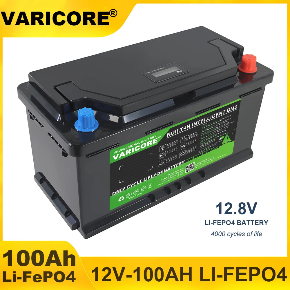 VariCore LiFePO4 Battery – 12V/12.8V, 60Ah-310Ah, Lithium Iron Phosphate for Travel & Camping