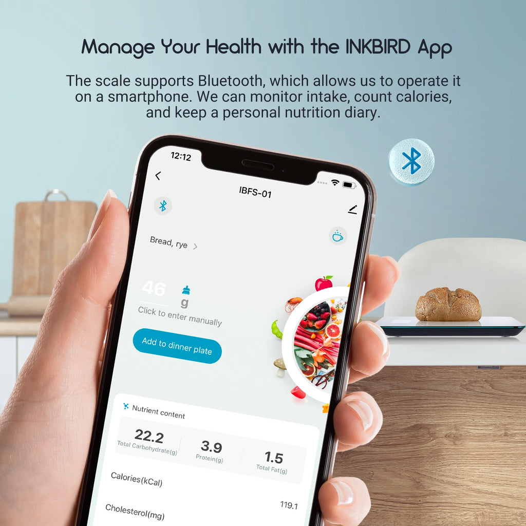 INKBIRD Smart Bluetooth Food Scale – Tare & Multi-Unit
