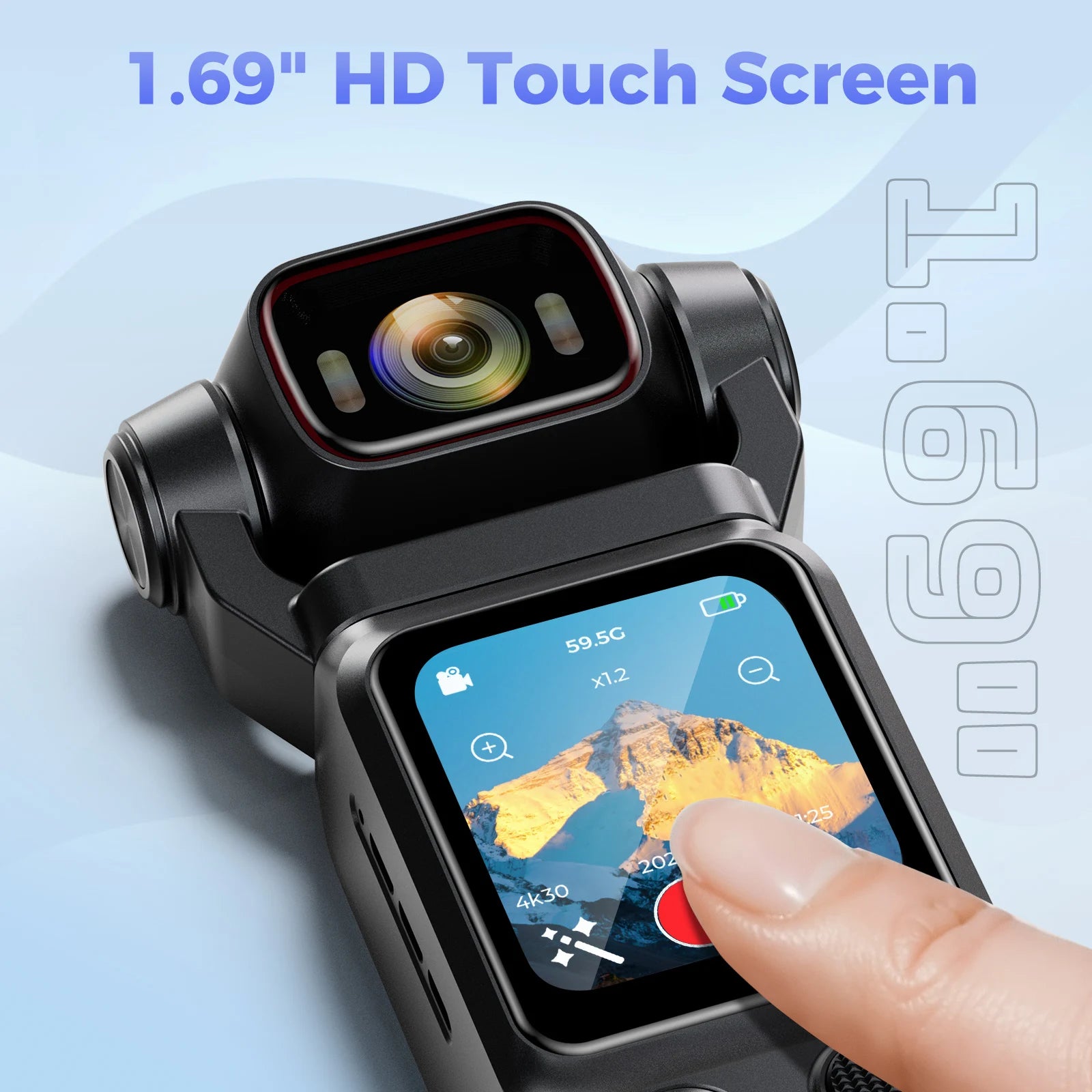 4K Pocket Action Camera – Touch Screen, Stabilized, Portable Vlog & Sport Cam