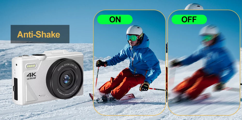 "64MP 4K Digital Camera – Flip Screen, WiFi, 18X Zoom & Vintage Vlogging Style"