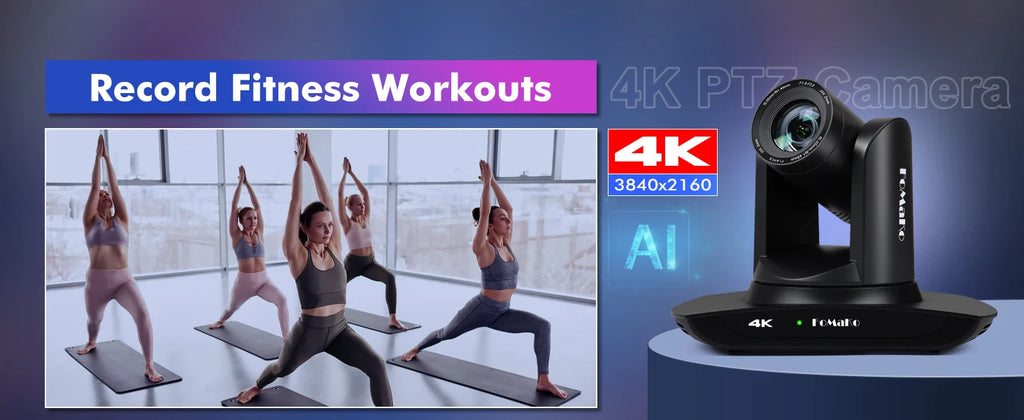 "FoMaKo 4K PTZ Camera – 20X Zoom, AI Auto-Tracking, HDMI, PoE (3pcs) for Church & Education"