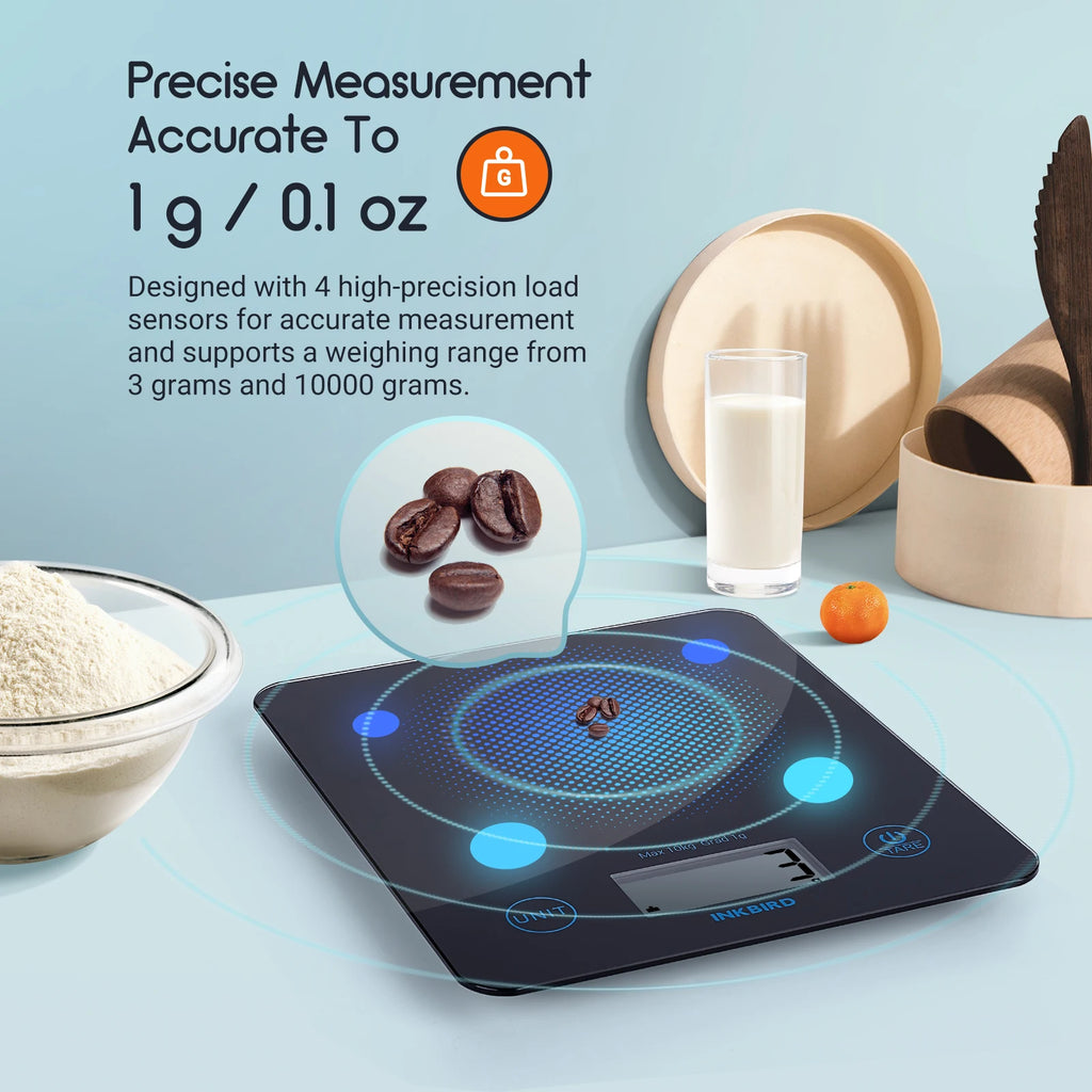 INKBIRD Smart Bluetooth Food Scale – Tare & Multi-Unit