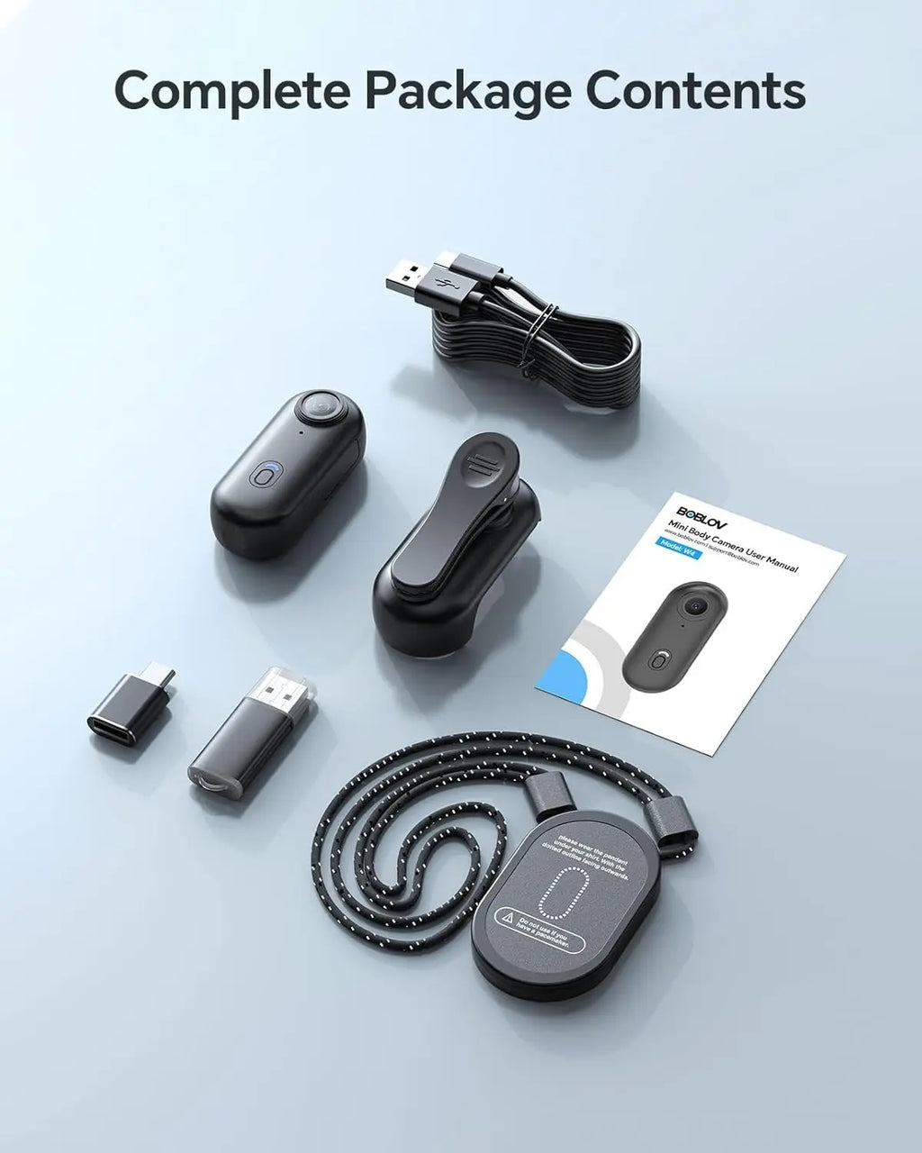 4K Mini Wearable Camera – 1080P, 128GB, Rotatable Clip & Helmet Mount