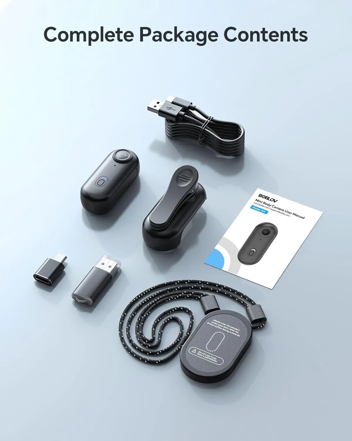 4K Mini Wearable Camera – 1080P, 128GB, Rotatable Clip & Helmet Mount