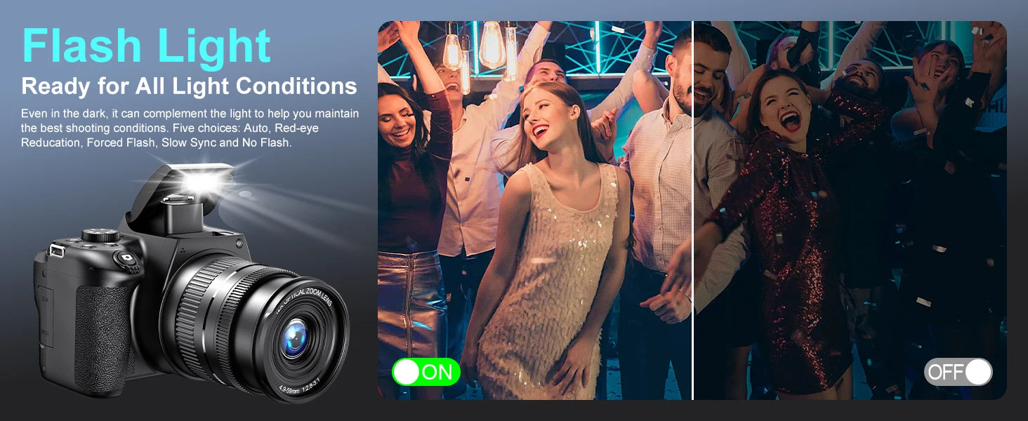 "72MP 4K DSLR – 12X Zoom, 3” Flip Screen, YouTube & Vlog Ready"