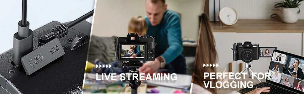 "NBD 48MP 4K Vlogging Camera – WiFi, App Control & Dual Batteries"