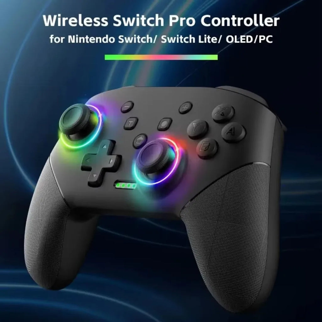 Wireless RGB Game Controller for Switch OLED / Lite – Turbo, Programmable, 600/1000mAh Battery