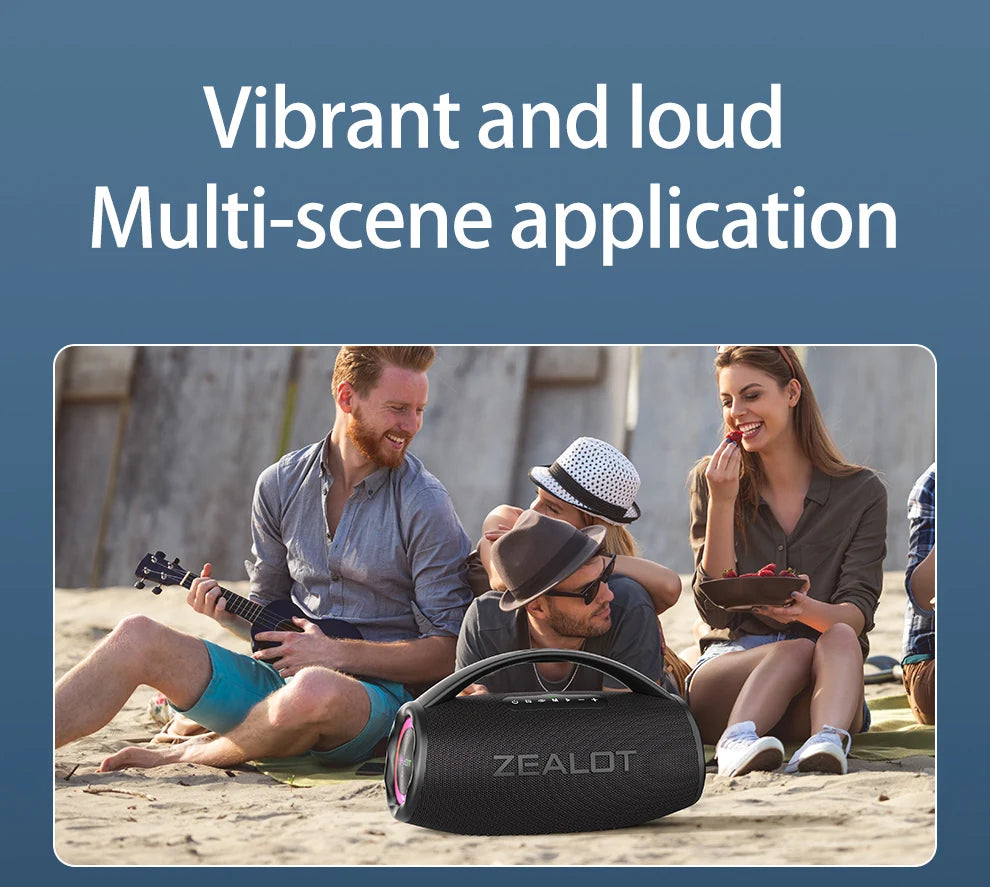 ZEALOT S97 – 80W Wireless Outdoor Speaker, HiFi Sound, Dual Pairing, Fast Charging 16,000mAh"

يم