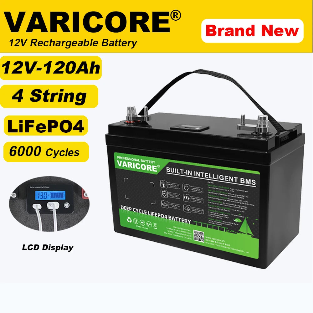 VariCore LiFePO4 Battery – 12V/12.8V, 60Ah-310Ah, Lithium Iron Phosphate for Travel & Camping