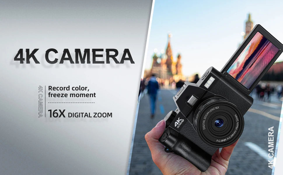 "NBD 48MP 4K Vlogging Camera – WiFi, App Control & Dual Batteries"