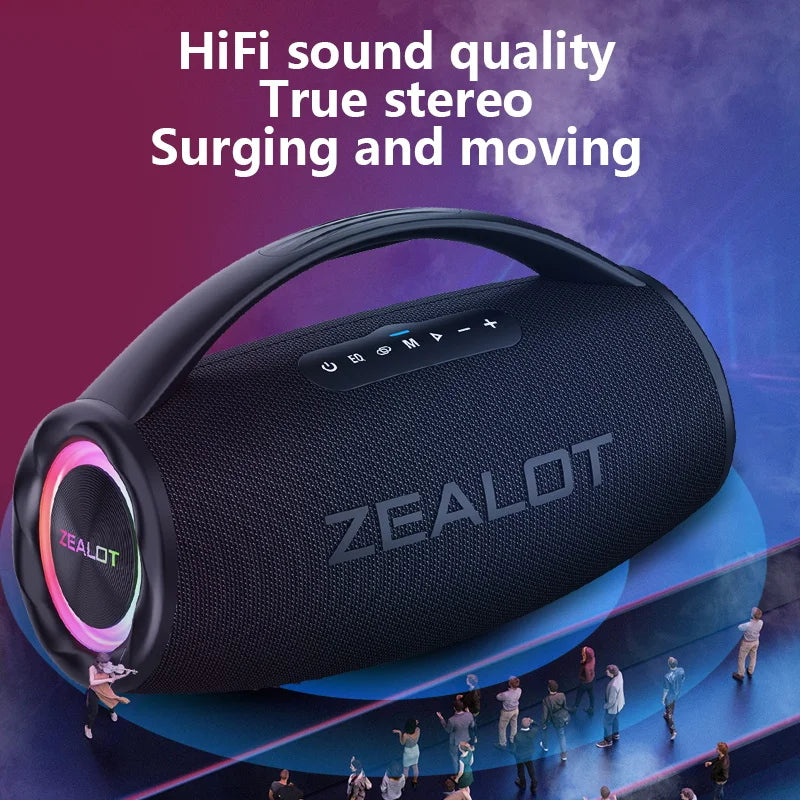 ZEALOT S97 – 80W Wireless Outdoor Speaker, HiFi Sound, Dual Pairing, Fast Charging 16,000mAh"

يم