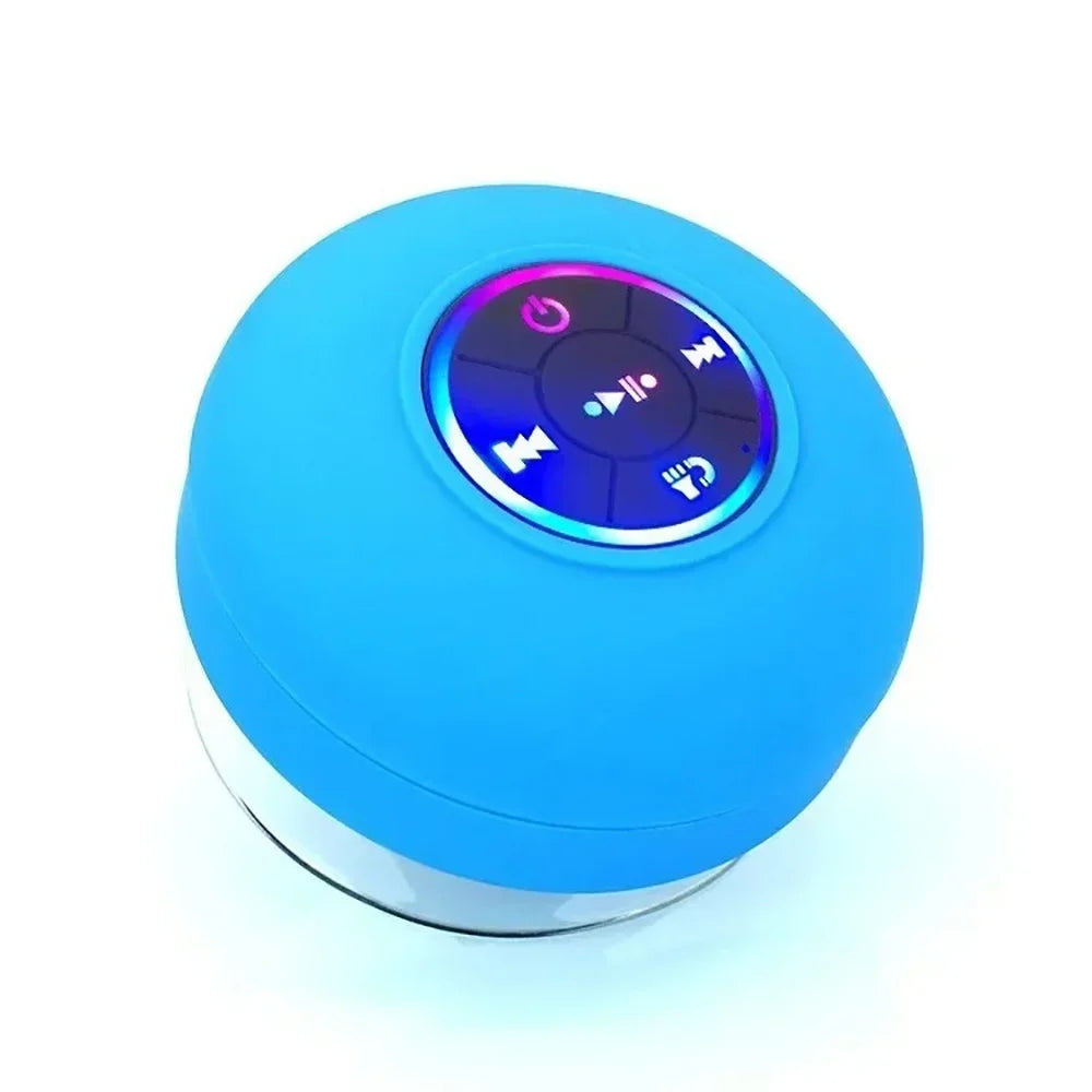 Portable Bluetooth Speaker – LED, IPX4 Waterproof, Loud Mini Stereo with Suction Cup