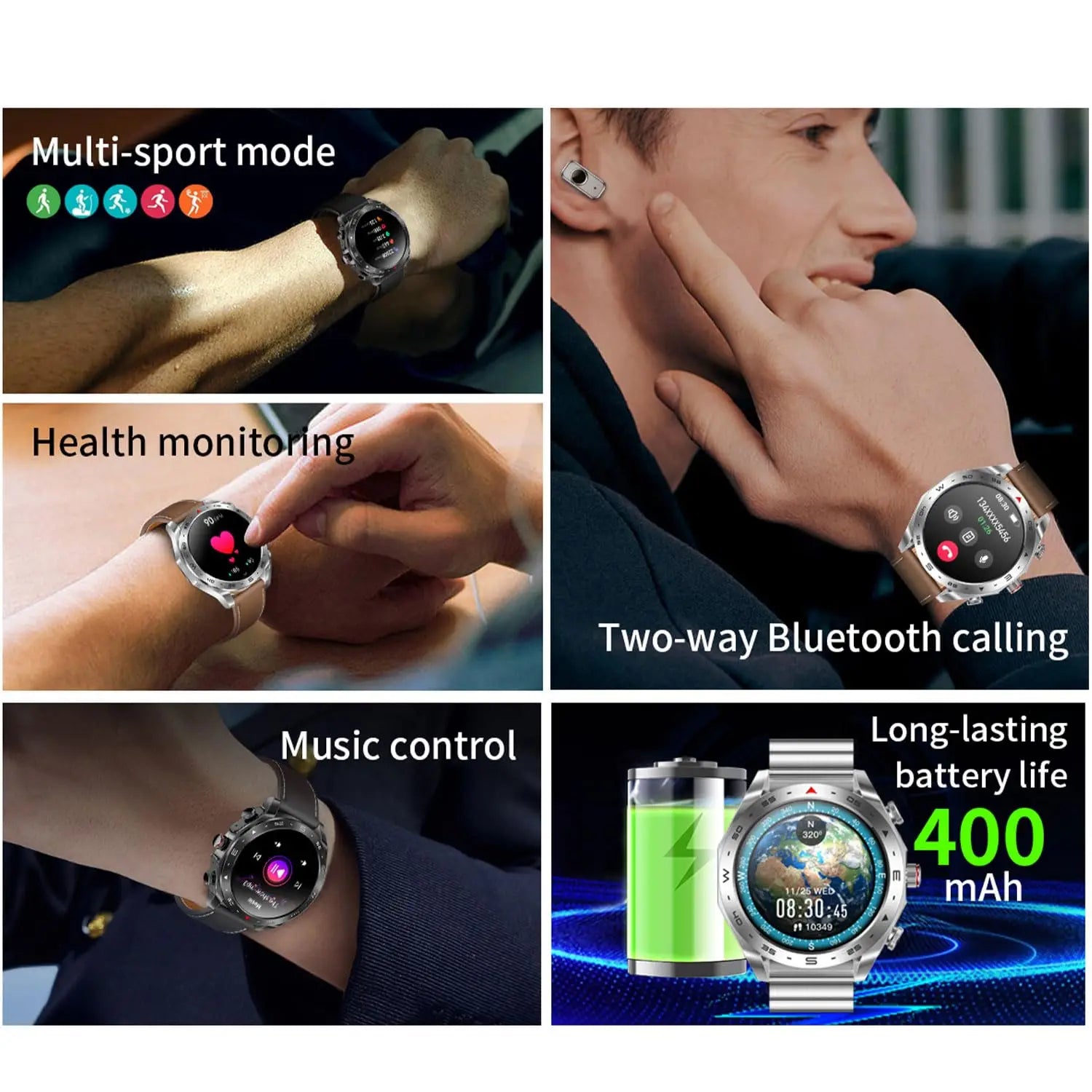 2025 Smartwatch + TWS Earbuds – Bluetooth, GPS, Heart Rate, HIFI Sound & Calls