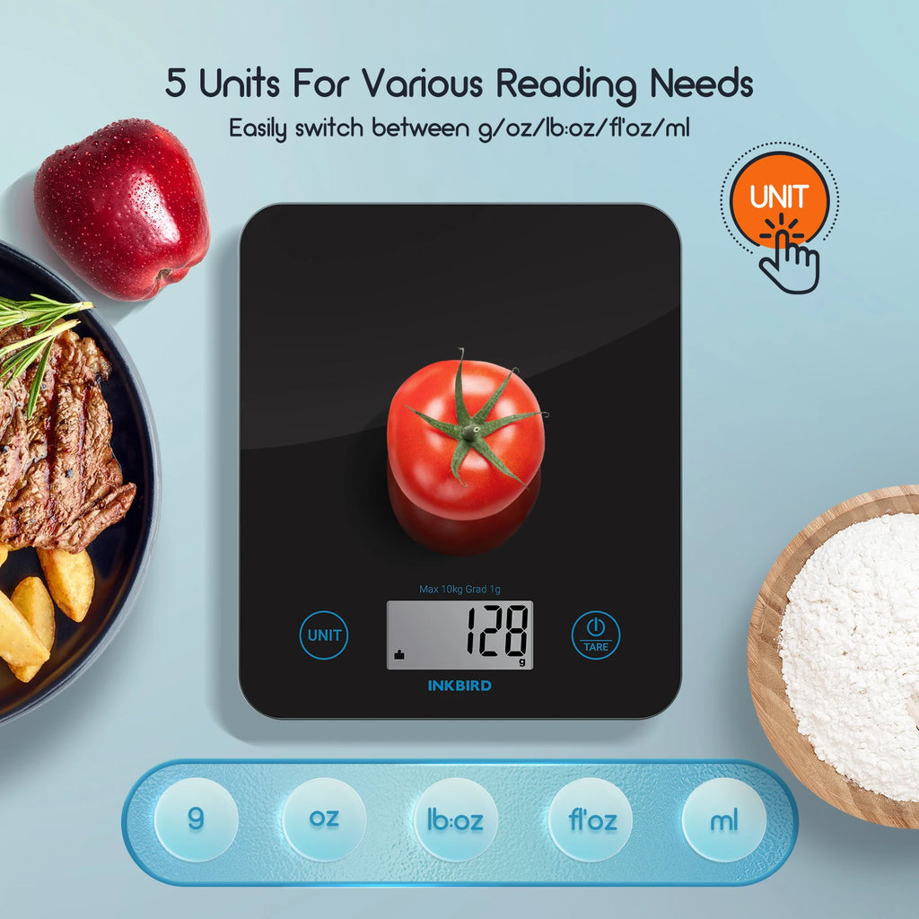 INKBIRD Smart Bluetooth Food Scale – Tare & Multi-Unit