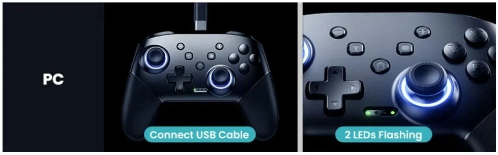 Wireless RGB Game Controller for Switch OLED / Lite – Turbo, Programmable, 600/1000mAh Battery