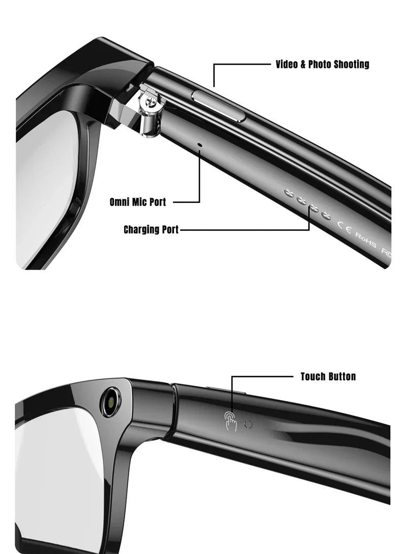 Xiaomi 6K HD AI Smart Glasses – Photochromic, Bluetooth Call, Music & Translate Camera