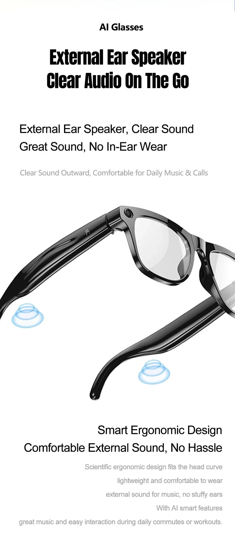 Xiaomi 6K HD AI Smart Glasses – Photochromic, Bluetooth Call, Music & Translate Camera