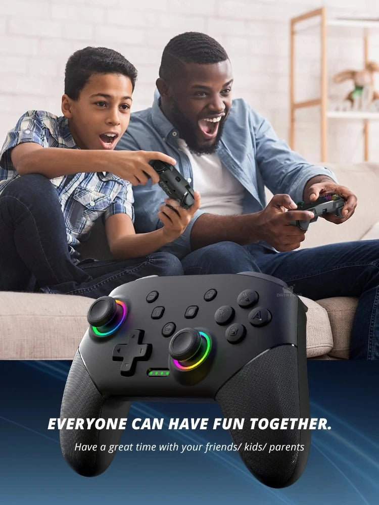 Wireless RGB Game Controller for Switch OLED / Lite – Turbo, Programmable, 600/1000mAh Battery