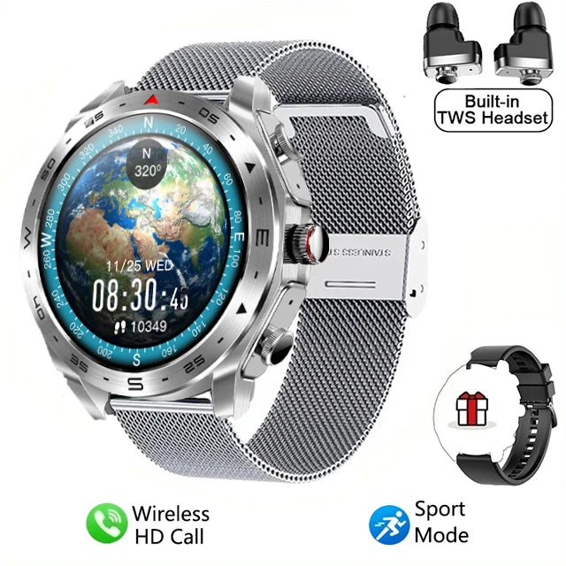 2025 Smartwatch + TWS Earbuds – Bluetooth, GPS, Heart Rate, HIFI Sound & Calls