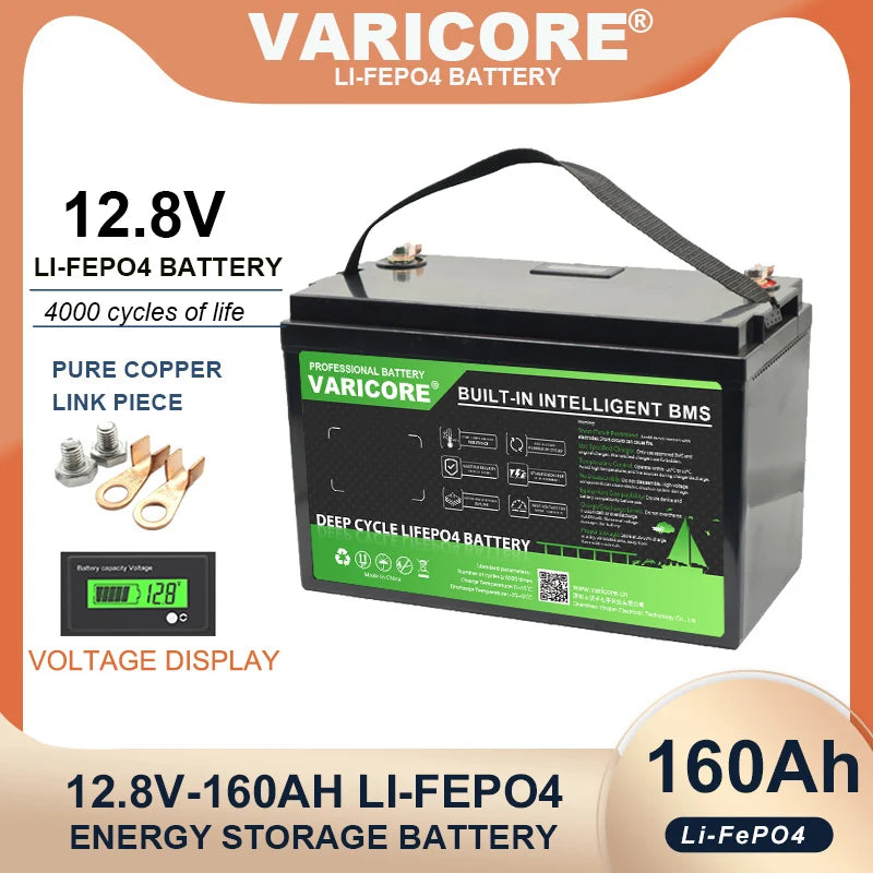 VariCore LiFePO4 Battery – 12V/12.8V, 60Ah-310Ah, Lithium Iron Phosphate for Travel & Camping