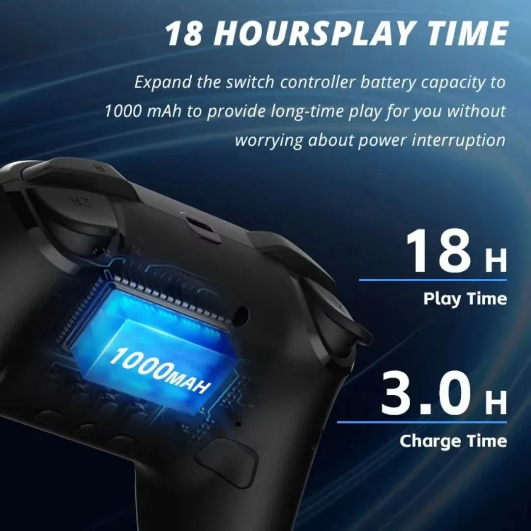 Wireless RGB Game Controller for Switch OLED / Lite – Turbo, Programmable, 600/1000mAh Battery