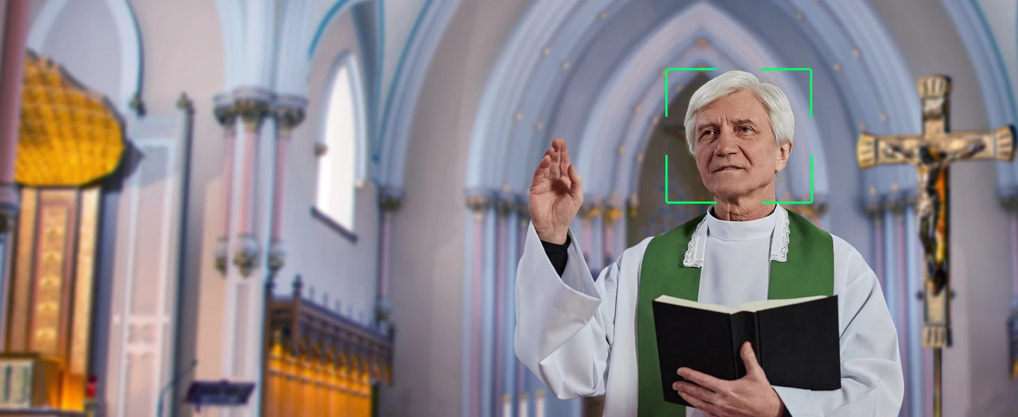 "FoMaKo 4K PTZ Camera – 20X Zoom, AI Auto-Tracking, HDMI, PoE (3pcs) for Church & Education"