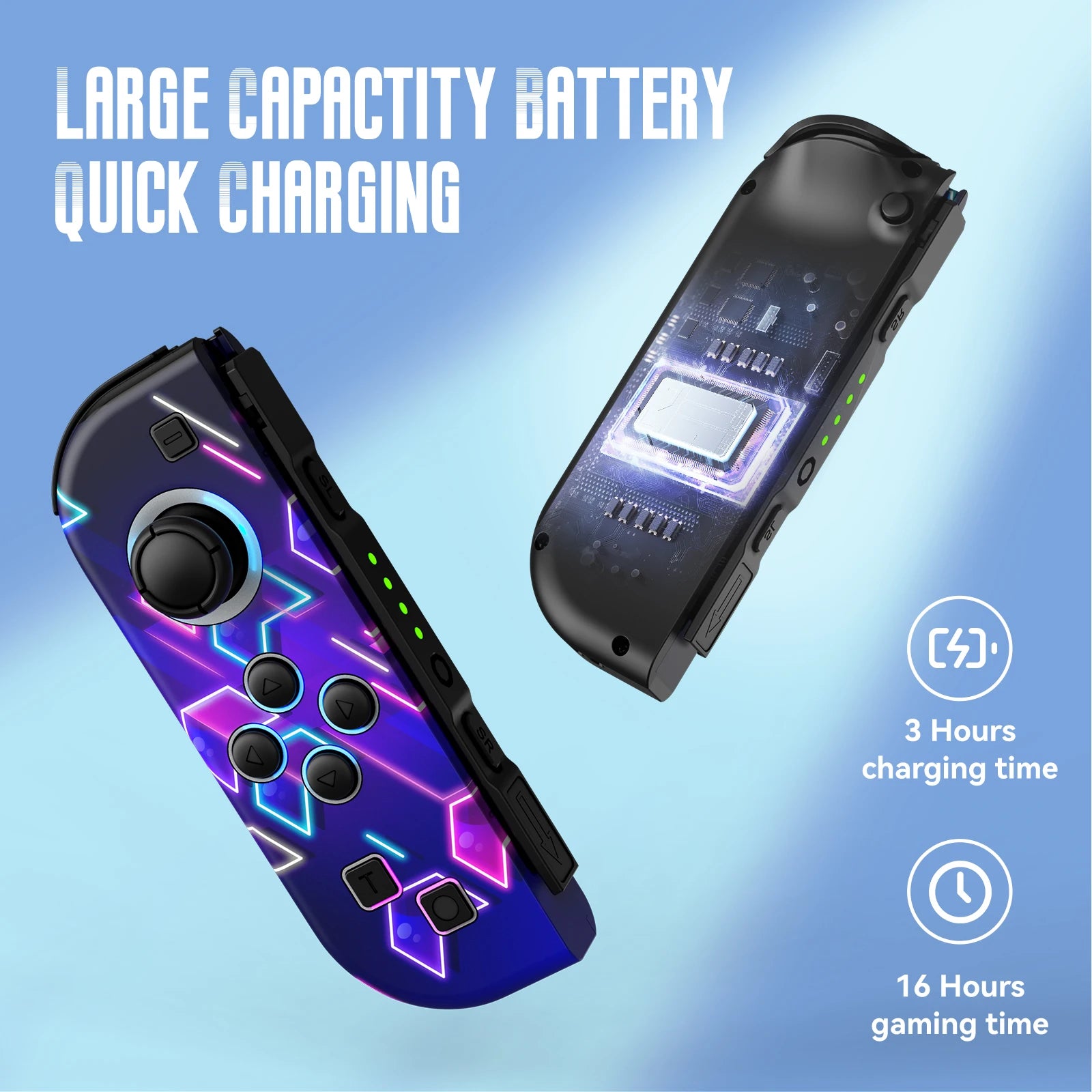 Wireless Gamepad for Nintendo Switch – RGB LED, Turbo, Dual Vibration Controller