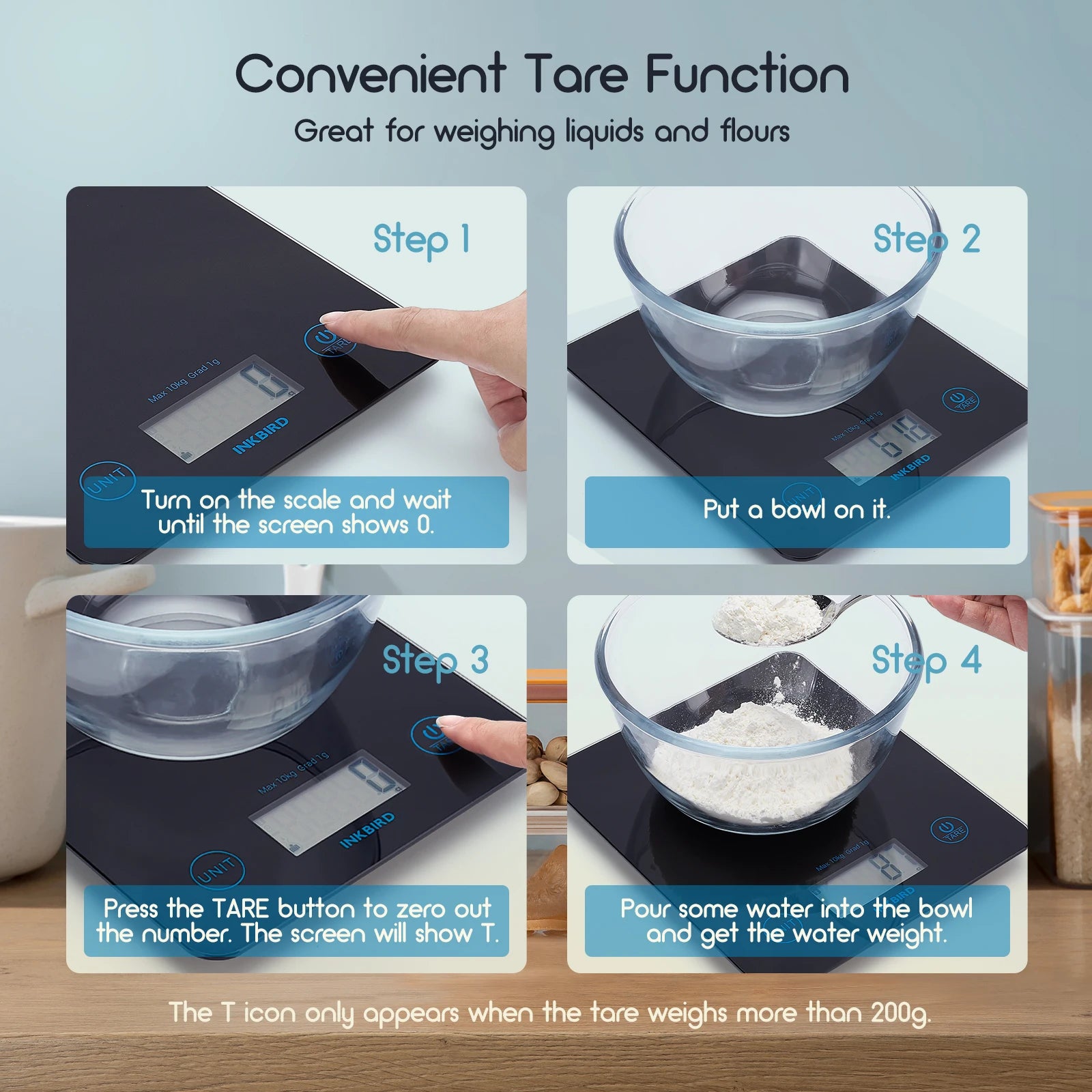 INKBIRD Smart Bluetooth Food Scale – Tare & Multi-Unit