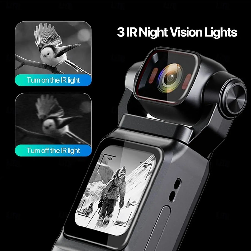4K Pocket Action Camera – Touch Screen, Stabilized, Portable Vlog & Sport Cam