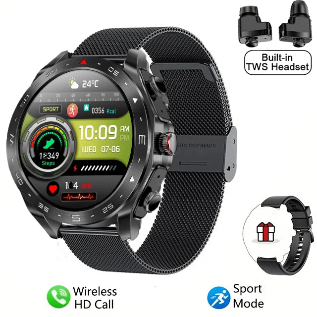 2025 Smartwatch + TWS Earbuds – Bluetooth, GPS, Heart Rate, HIFI Sound & Calls