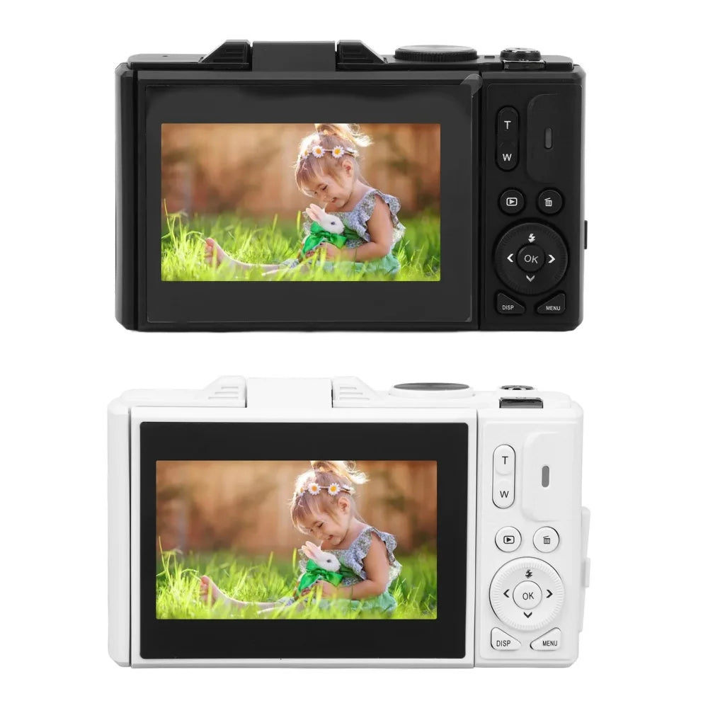 "64MP 4K Digital Camera – Flip Screen, WiFi, 18X Zoom & Vintage Vlogging Style"