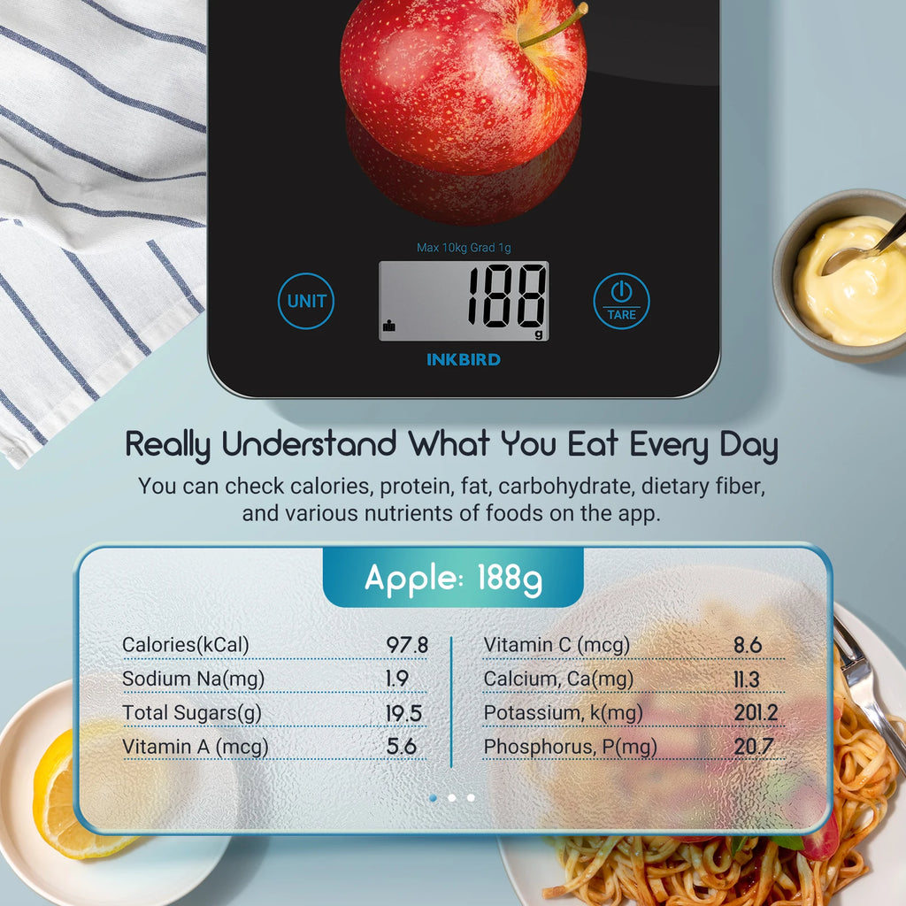 INKBIRD Smart Bluetooth Food Scale – Tare & Multi-Unit