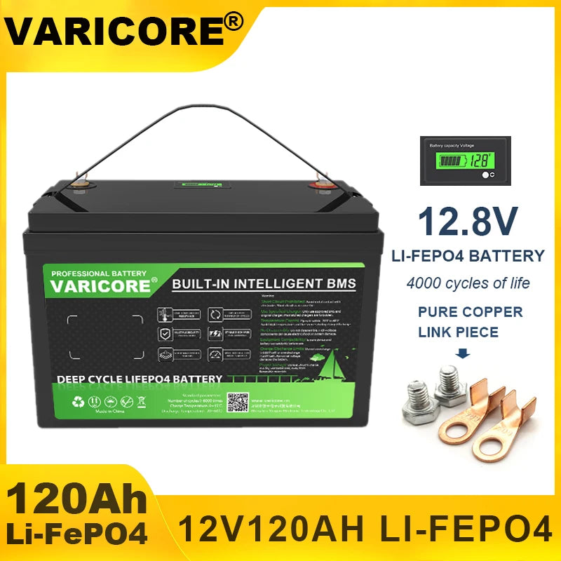 VariCore LiFePO4 Battery – 12V/12.8V, 60Ah-310Ah, Lithium Iron Phosphate for Travel & Camping