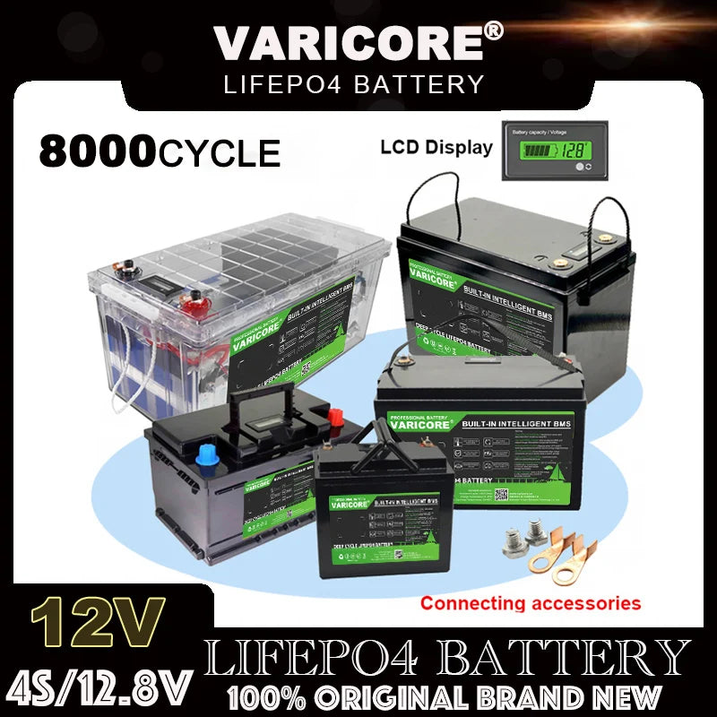 VariCore LiFePO4 Battery – 12V/12.8V, 60Ah-310Ah, Lithium Iron Phosphate for Travel & Camping
