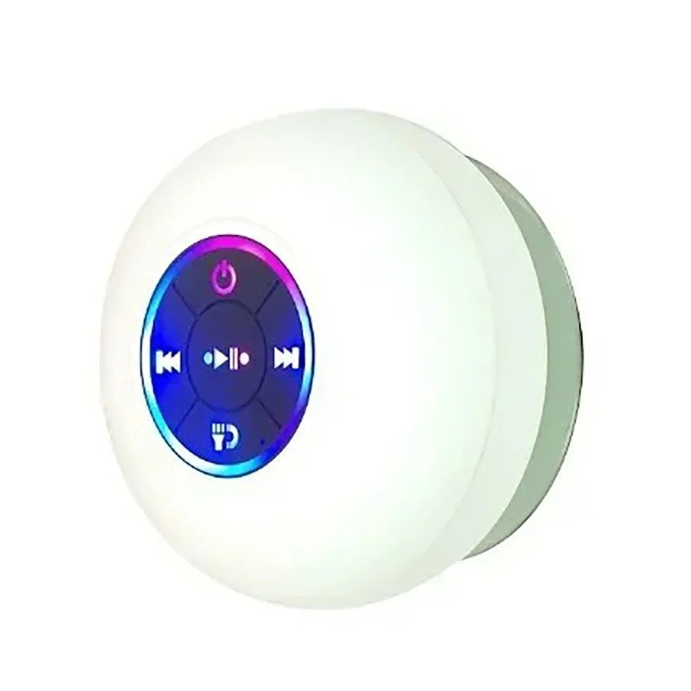 Portable Bluetooth Speaker – LED, IPX4 Waterproof, Loud Mini Stereo with Suction Cup