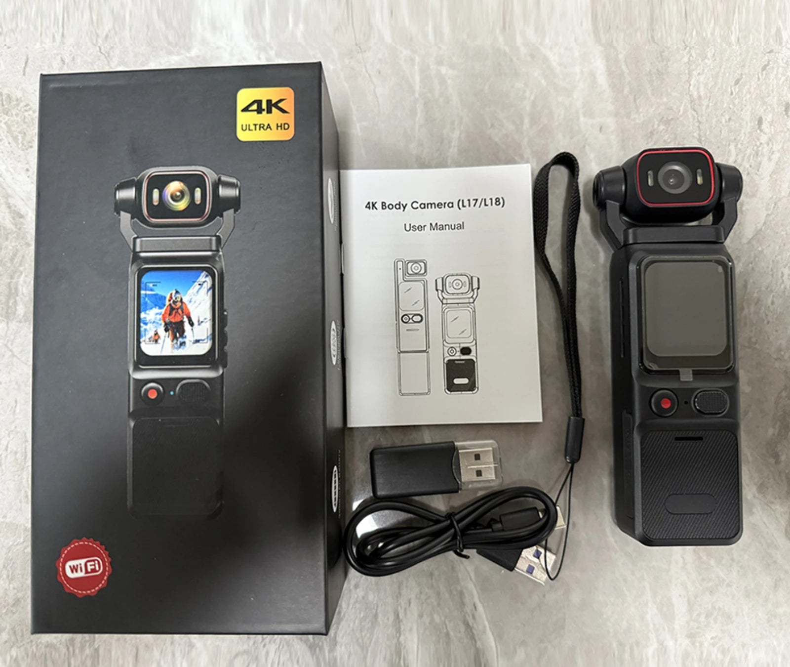 4K Pocket Action Camera – Touch Screen, Stabilized, Portable Vlog & Sport Cam