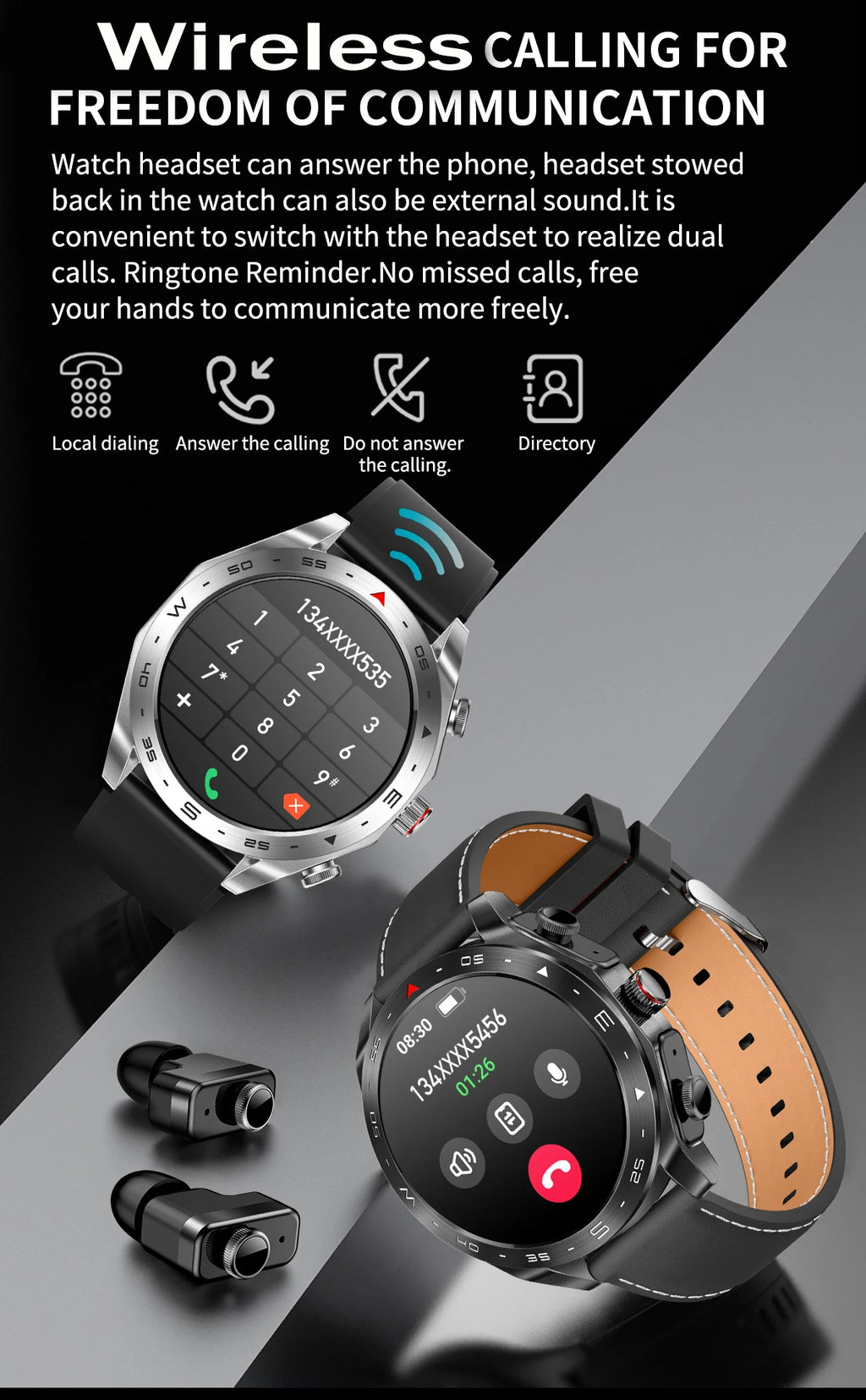 2025 Smartwatch + TWS Earbuds – Bluetooth, GPS, Heart Rate, HIFI Sound & Calls