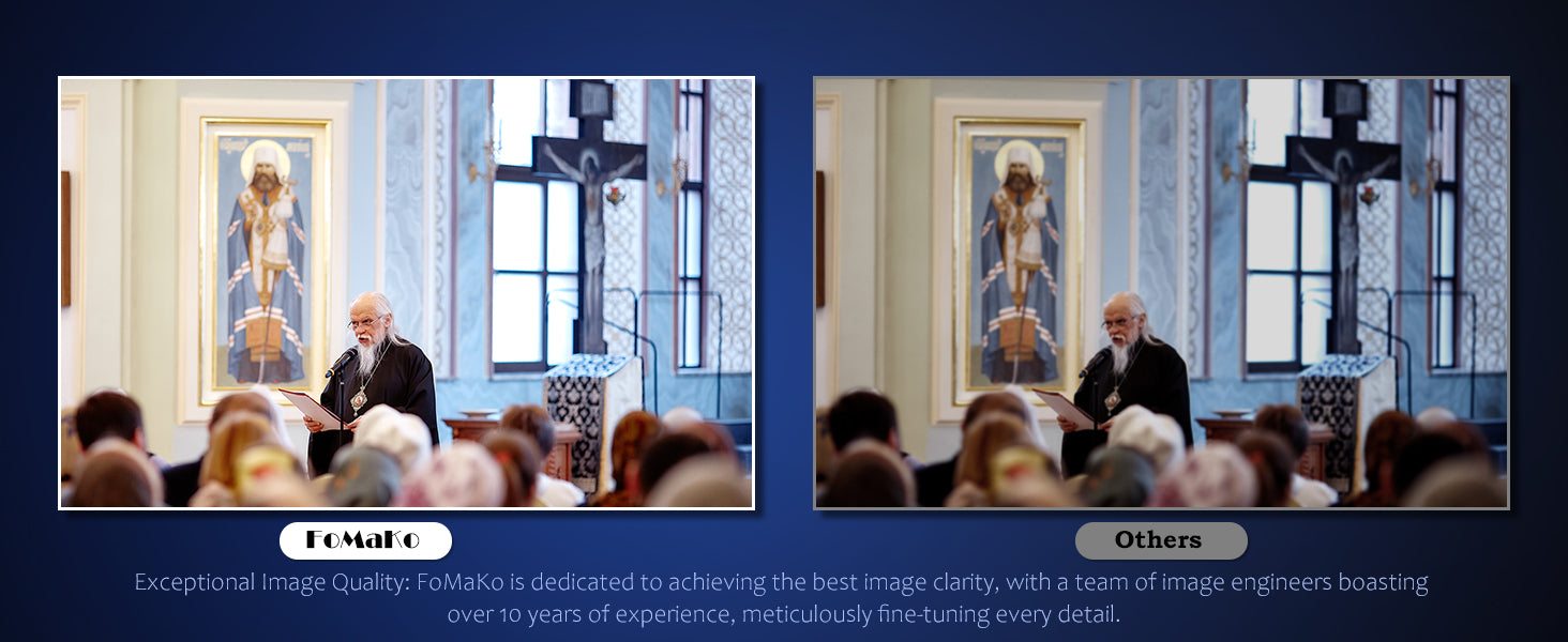 "FoMaKo 4K PTZ Camera – 20X Zoom, AI Auto-Tracking, HDMI, PoE (3pcs) for Church & Education"